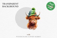 Magic Cute Baby Highland Cow in Dress Hat Watercolor Clipart PNG Transparent Print for invitation t-shirt designs sublimation kids printable digital watercolor baby cow in dress png, highland cow clipart, jumping cow in hat jpeg sublimation clip art