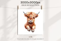 Magic Cute Baby Highland Cow in Dress Hat Watercolor Clipart PNG Transparent Print for invitation t-shirt designs sublimation kids printable digital watercolor baby cow in dress png, highland cow clipart, jumping cow in hat jpeg sublimation clip art