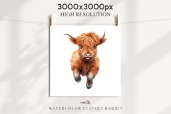 Magic Cute Baby Highland Cow in Dress Hat Watercolor Clipart PNG Transparent Print for invitation t-shirt designs sublimation kids printable digital watercolor baby cow in dress png, highland cow clipart, jumping cow in hat jpeg sublimation clip art