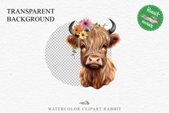Magic Cute Baby Highland Cow in Dress Hat Watercolor Clipart PNG Transparent Print for invitation t-shirt designs sublimation kids printable digital watercolor baby cow in dress png, highland cow clipart, jumping cow in hat jpeg sublimation clip art