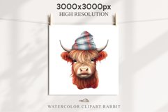 Magic Cute Baby Highland Cow in Dress Hat Watercolor Clipart PNG Transparent Print for invitation t-shirt designs sublimation kids printable digital watercolor baby cow in dress png, highland cow clipart, jumping cow in hat jpeg sublimation clip art