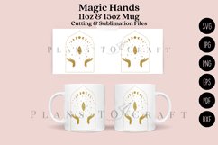 magic hands celestial crystal coffee glass wrap svg glass mug svg presized for 11oz and 15oz glass ready to cut and sublimation files