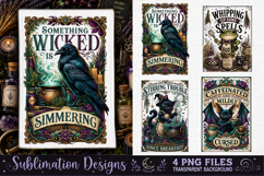 Magic Witchy Kitchen Towels PNG Sublimation Designs 4 Files Product Image 1