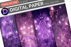 Magic Purple Chandelier Digital Paper Product Image 1
