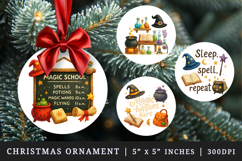 Magic School round ornaments sublimation design Product Image 1