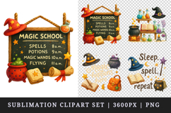Magic School clipart printable sublimation design png Product Image 1