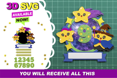 Shaker cake topper SVG Magic Stars Product Image 1