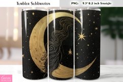Magical Moon with Face Tumbler|Celestial Tumbler Sublimation Product Image 1