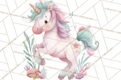 Unicorns Clipart, Fantasy Nursery Art PNG Product Image 2