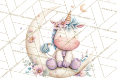 Unicorns Clipart, Fantasy Nursery Art PNG Product Image 3