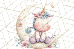 Unicorns Clipart, Fantasy Nursery Art PNG Product Image 3