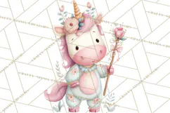 Unicorns Clipart, Fantasy Nursery Art PNG Product Image 4