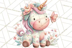 Unicorns Clipart, Fantasy Nursery Art PNG Product Image 3