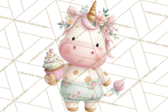 Unicorns Clipart, Fantasy Nursery Art PNG Product Image 3