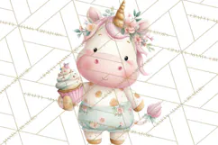 Unicorns Clipart, Fantasy Nursery Art PNG Product Image 3