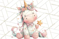 Unicorns Clipart, Fantasy Nursery Art PNG Product Image 3
