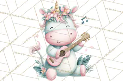 Unicorns Clipart, Fantasy Nursery Art PNG Product Image 4