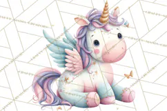 Unicorns Clipart, Fantasy Nursery Art PNG Product Image 4