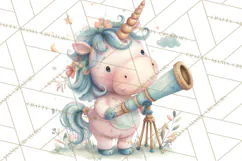Unicorns Clipart, Fantasy Nursery Art PNG Product Image 2