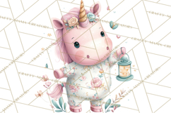 Unicorns Clipart, Fantasy Nursery Art PNG Product Image 3