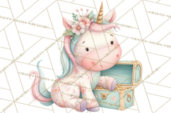 Unicorns Clipart, Fantasy Nursery Art PNG Product Image 3