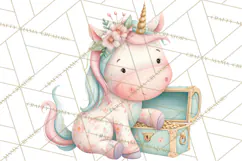 Unicorns Clipart, Fantasy Nursery Art PNG Product Image 3
