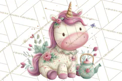 Unicorns Clipart, Fantasy Nursery Art PNG Product Image 4