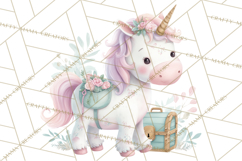 Unicorns Clipart, Fantasy Nursery Art PNG Product Image 5