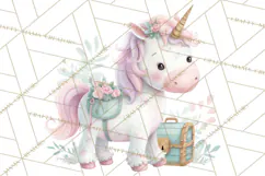 Unicorns Clipart, Fantasy Nursery Art PNG Product Image 5