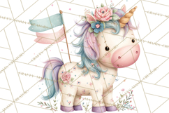 Unicorns Clipart, Fantasy Nursery Art PNG Product Image 3