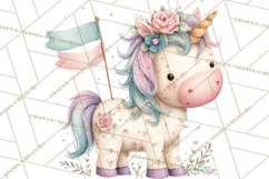 Unicorns Clipart, Fantasy Nursery Art PNG Product Image 3