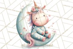 Unicorns Clipart, Fantasy Nursery Art PNG Product Image 3