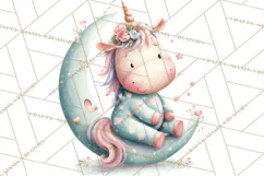 Unicorns Clipart, Fantasy Nursery Art PNG Product Image 3