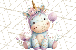 Unicorns Clipart, Fantasy Nursery Art PNG Product Image 4