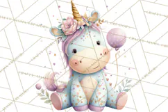 Unicorns Clipart, Fantasy Nursery Art PNG Product Image 4