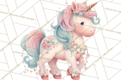 Unicorns Clipart, Fantasy Nursery Art PNG Product Image 5