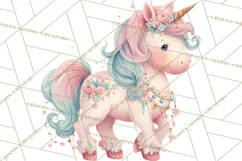 Unicorns Clipart, Fantasy Nursery Art PNG Product Image 5