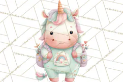 Unicorns Clipart, Fantasy Nursery Art PNG Product Image 2