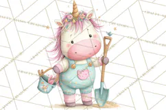 Unicorns Clipart, Fantasy Nursery Art PNG Product Image 3
