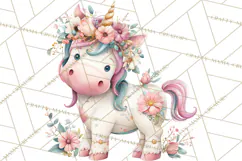 Unicorns Clipart, Fantasy Nursery Art PNG Product Image 4