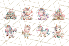Unicorns Clipart, Fantasy Nursery Art PNG Product Image 2