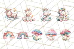 Unicorns Clipart, Fantasy Nursery Art PNG Product Image 4