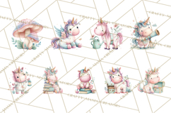 Unicorns Clipart, Fantasy Nursery Art PNG Product Image 3