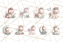Unicorns Clipart, Fantasy Nursery Art PNG Product Image 9