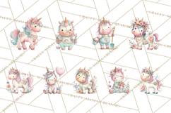 Unicorns Clipart, Fantasy Nursery Art PNG Product Image 6