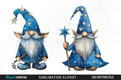 Magical Blue Gnome Sublimation PNG Clipart Product Image 1