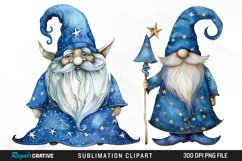Magical Blue Gnome Sublimation PNG Clipart Product Image 1