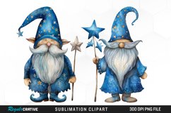Magical Blue Gnome Sublimation PNG Clipart Product Image 1