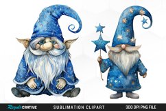 Magical Blue Gnome Sublimation PNG Clipart Product Image 1
