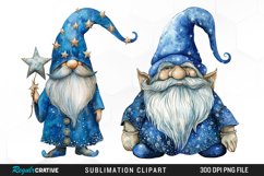 Magical Blue Gnome Sublimation PNG Clipart Product Image 1